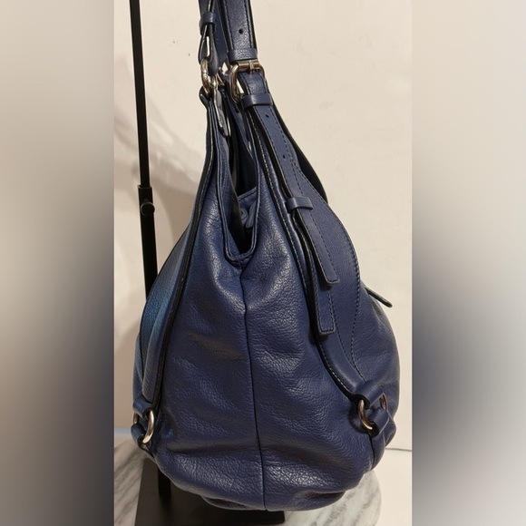 Barr & Barr New York Hobo Blue Shoulder Bag Leather Silver Hardware - Picture 14 of 16